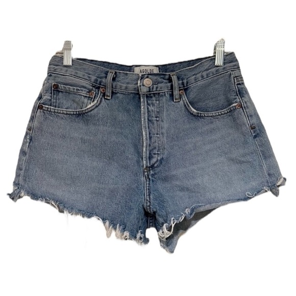 AGOLDE Parker High Waist Relaxed Distressed Designer Cut Off Shorts 27 - Picture 1 of 6